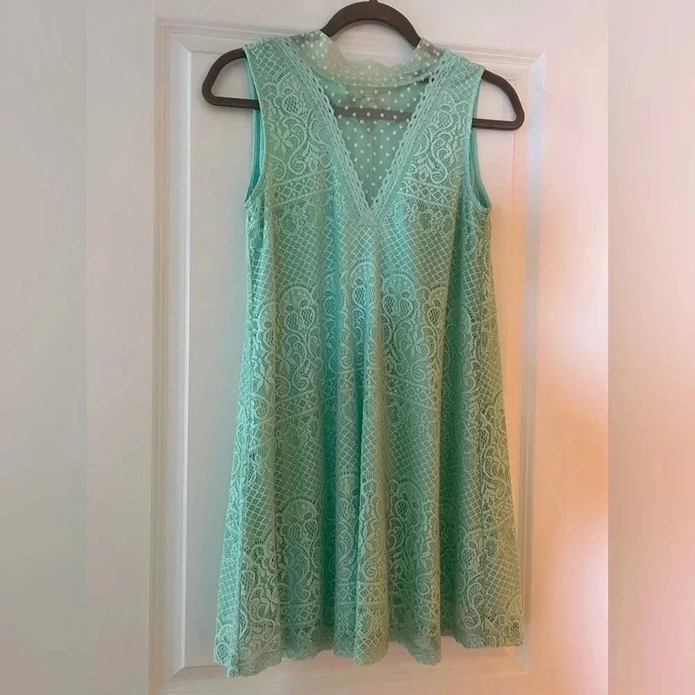 Anna Grace - Lace Dress - S - Mint Green
